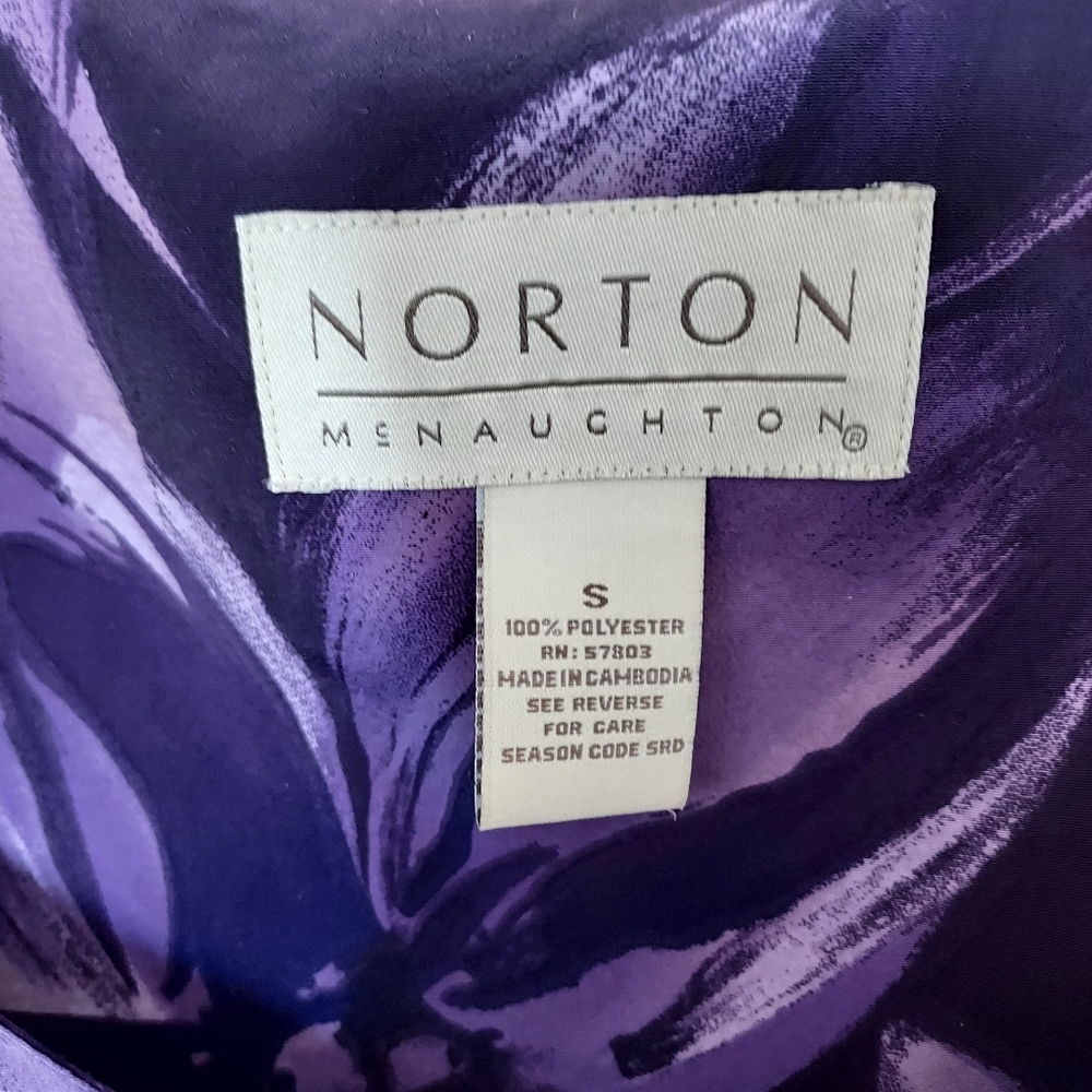 Norton McNaughton Vintage 90s Purple floral Maxi dress Tropical Vacation Luau - Picture 3 of 13